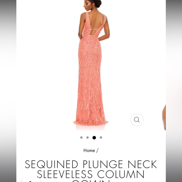 NWT Mac duggal dress size 12. Beautiful beading and coral color - Picture 4 of 11